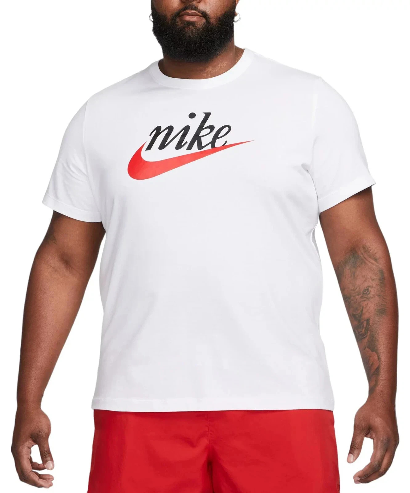 Nike Men Top Sportswear T-Shirt (White and Black) Size S, M, L, XL, 2XL