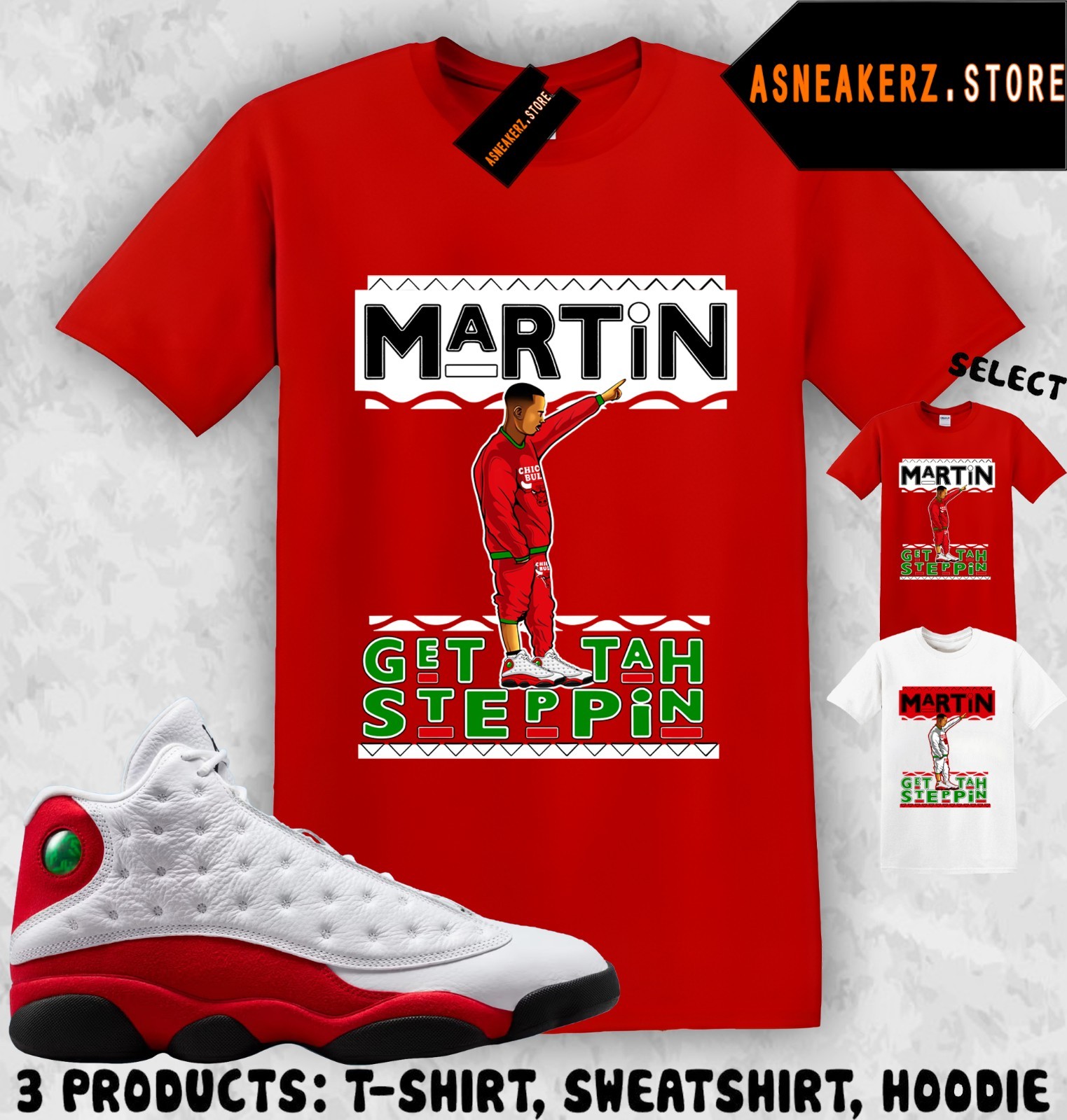 Tee Shirt Matching AJ 13 Chicago 2026 Match Sneaker Sneakerhead Martin T-Shirt gallery