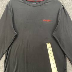 Wrangler Base Layer Top Men Medium M Black Soft Comfort Casual Workwear Logo Tee