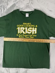 Vintage Y2K Smart Good Looking Irish Graphic Tee XL Humor Funny Novelty Crew