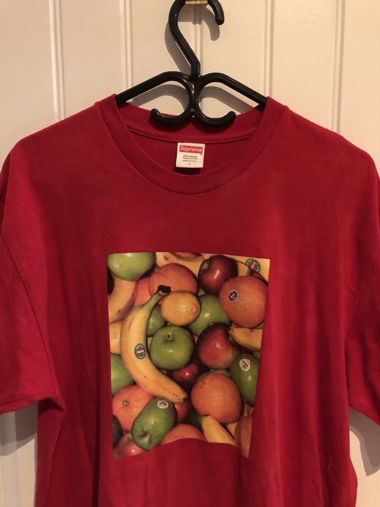 Supreme Red Fruit Cotton T-Shirt Authentic Made In USA Size Large USA RN#101837
