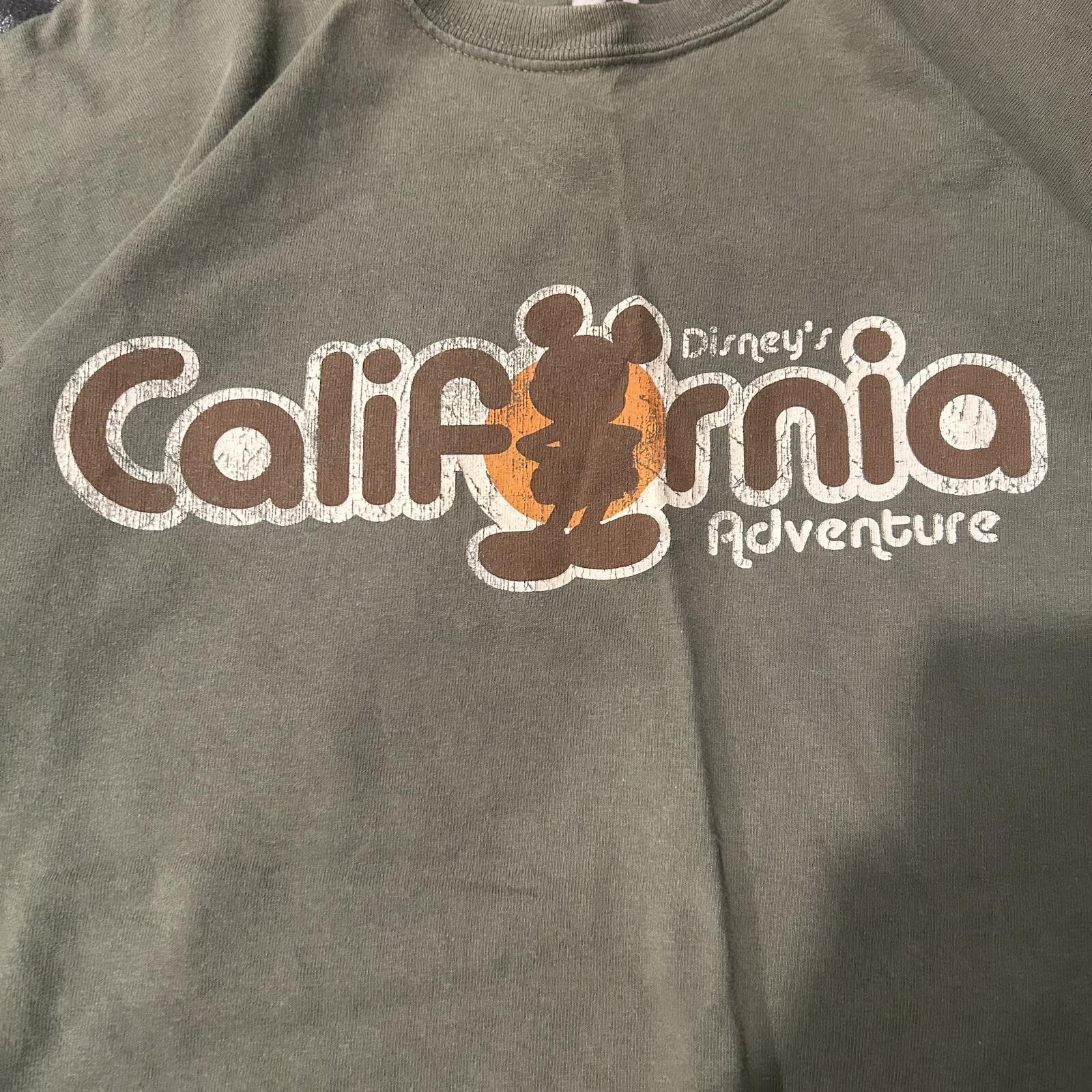 Disney California Adventure Graphic T-Shirt Olive Green Unisex Adults gallery