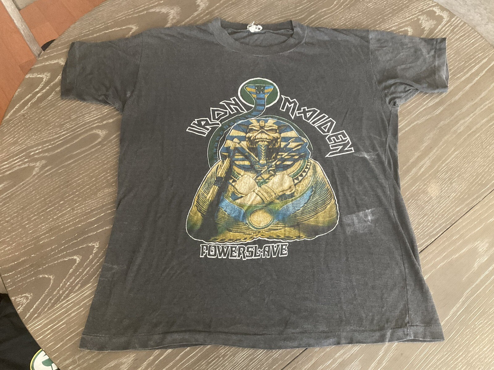 Vintage Iron Maiden Powerslave T Shirt MEGA RARE See Description For Sizing gallery
