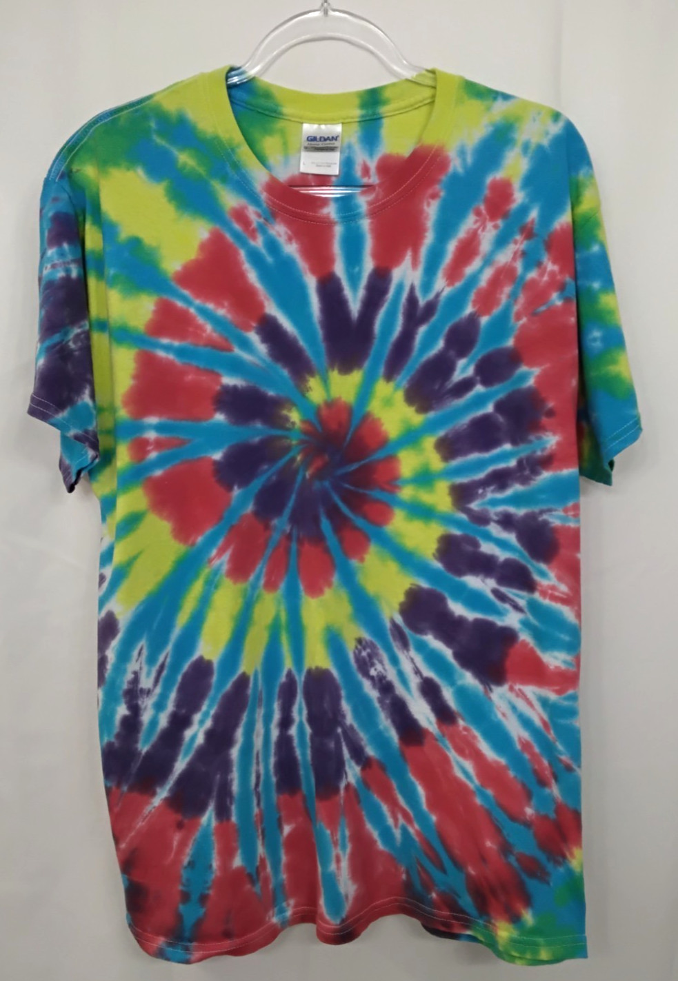 New Tie Dye Men's T-Shirt Red Yellow Adult Large Multicolor Summer Spiral gallery