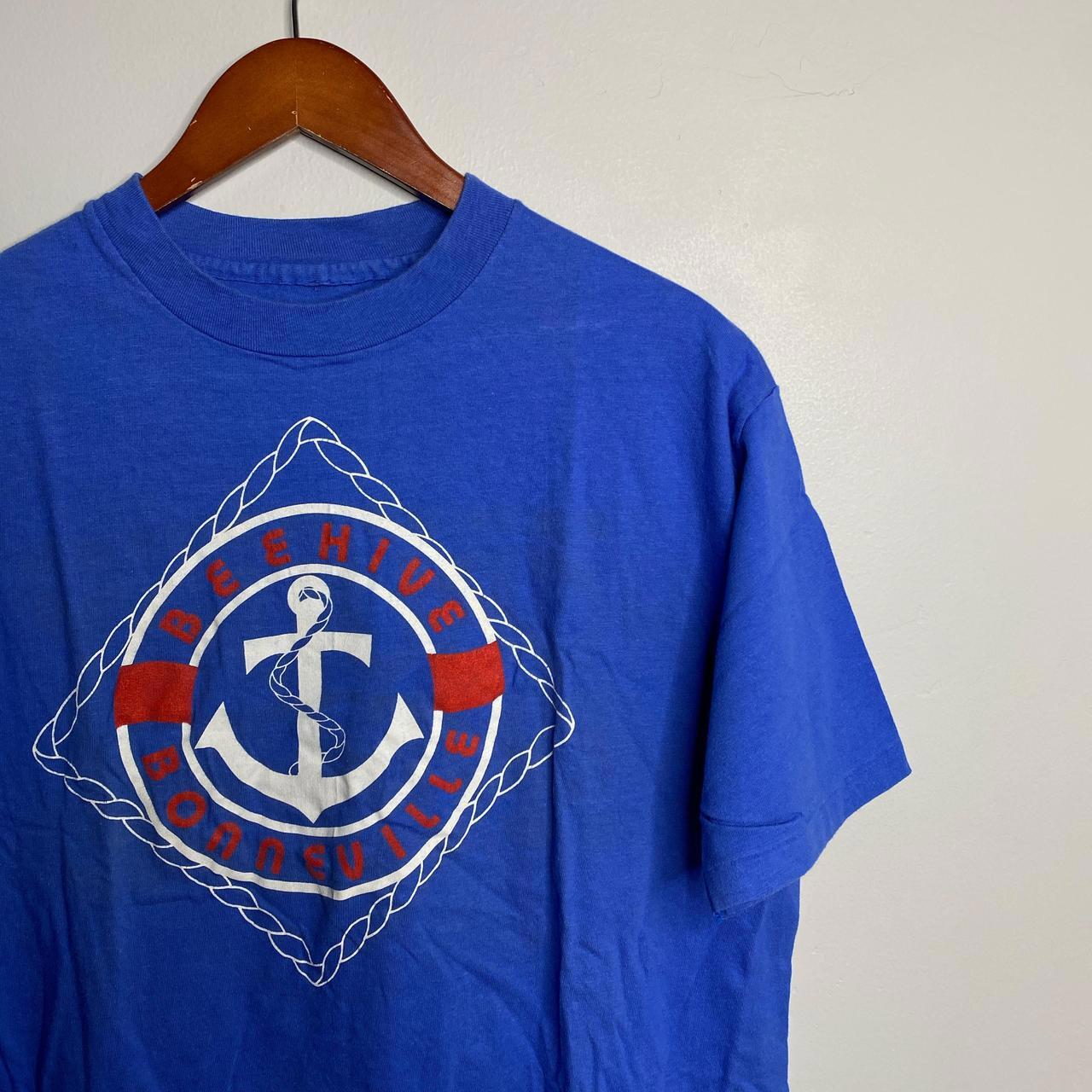 90s vintage single stitch blue beehive Bonneville anchor Tee gallery