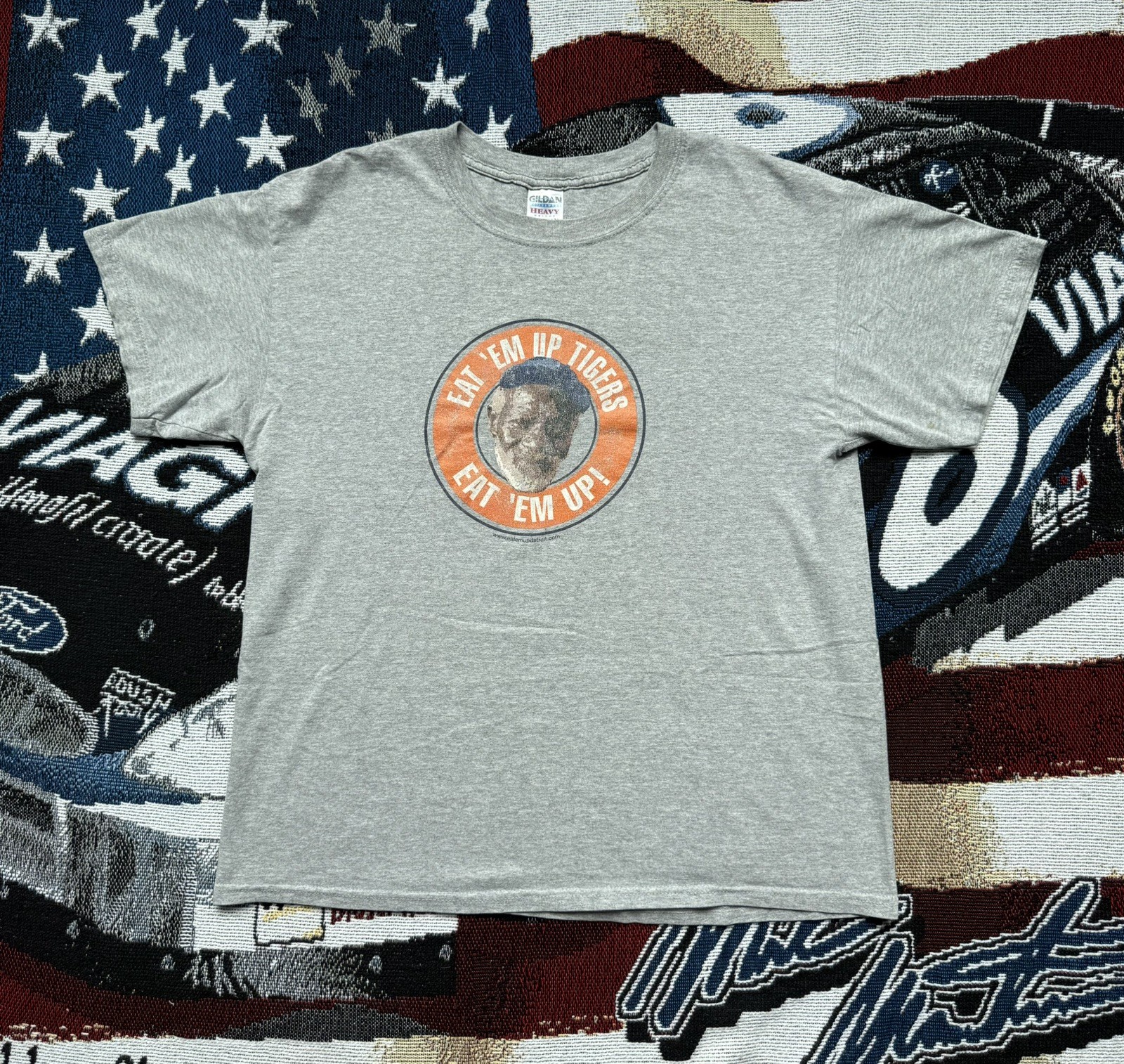 Y2K Detroit Tigers “Eat Em Up Tigers Eat Em Up” Tiger Guy Tshirt Men Large