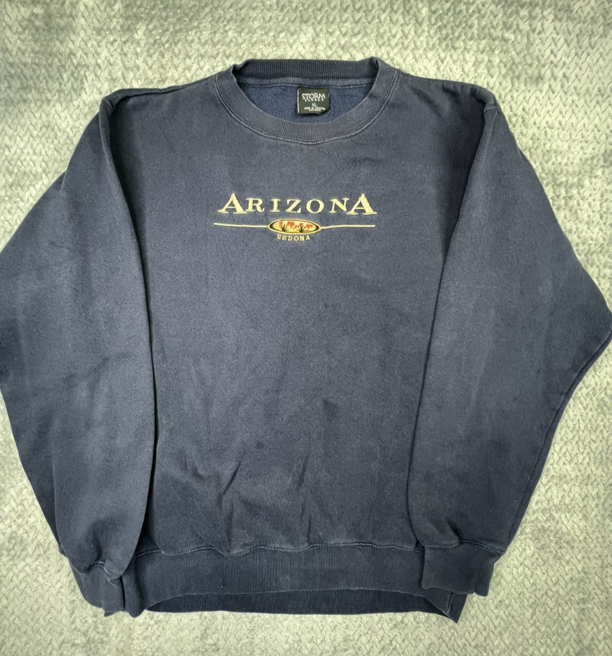 Vintage Sedona Arizona Crew Neck Heavy Shirt Vtg Nave Blue Embroidered 90s gallery
