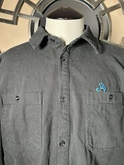 Santa Cruz Skateboard Longsleeve Button Up Shirt Screaming Hand Utility Black