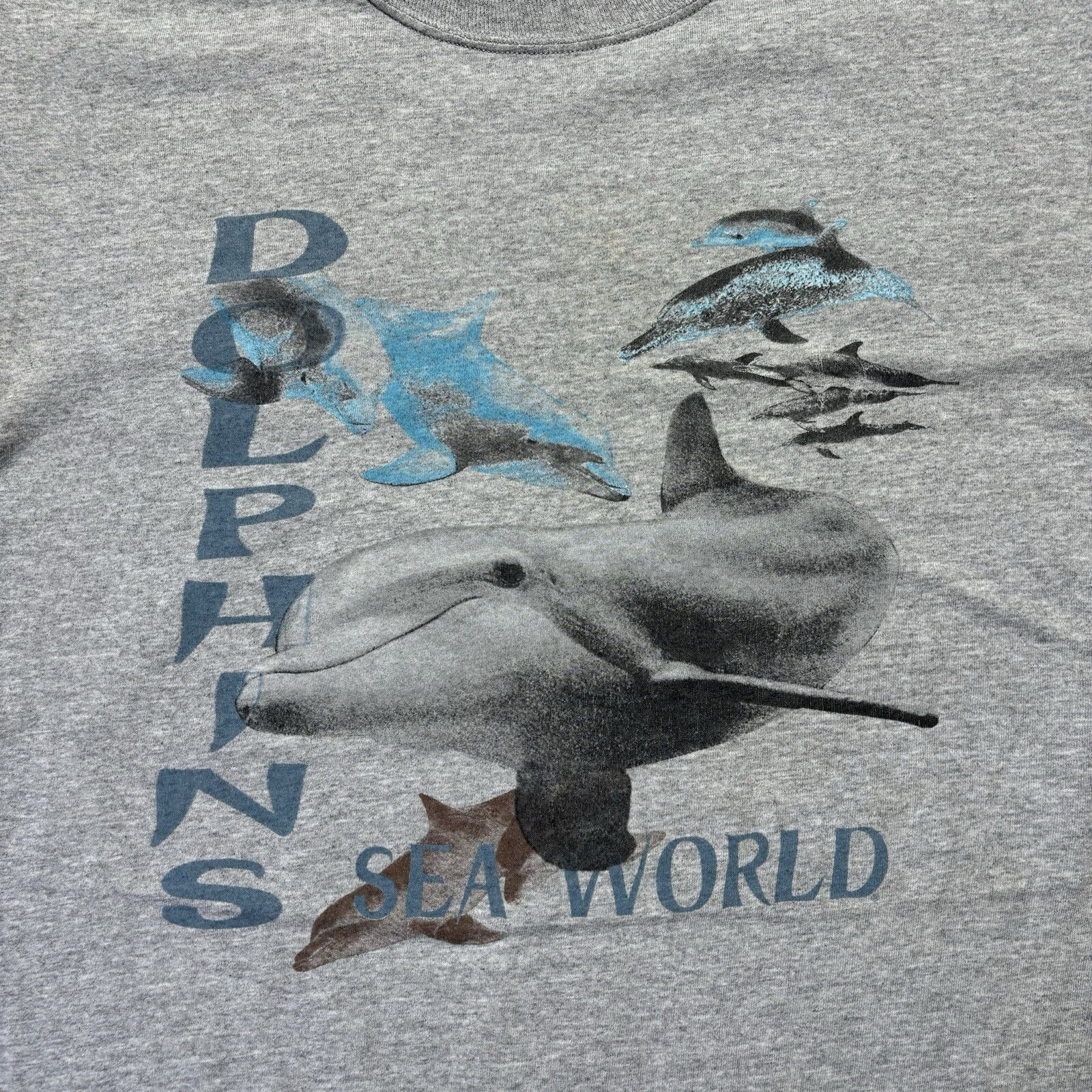 Vintage 80s 90s Seaworld Dolphins Exhibit Amusement Park Promo Shirt Size M/L gallery