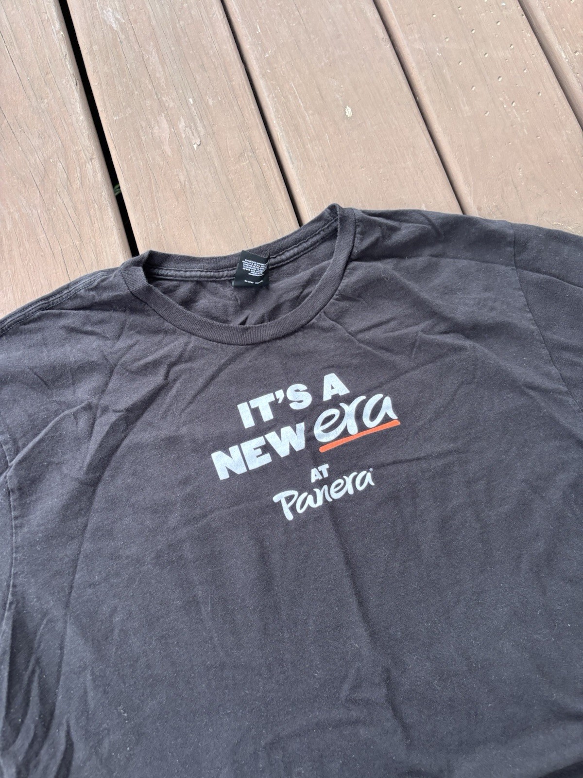 Panera Bread Promotional T-Shirt Charcoal Grey Hanes Perfect-T Tastiest Era Yet gallery