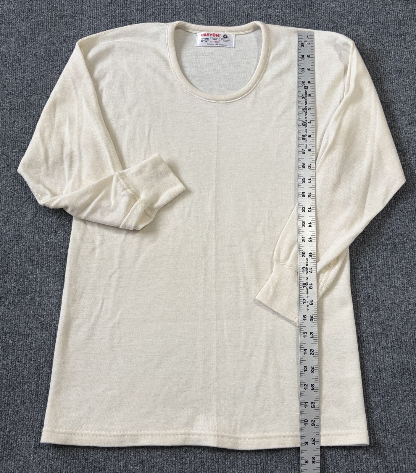 Hasyün Woolmark Blend Cream Long Sleeve Thermal XL 54/56 Soft Lightweight gallery