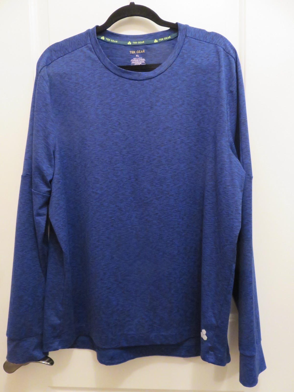 Tek Gear T Shirt Mens Long Sleeve BLUE HEATHERED SIZE XL Gym Workout STRETCH gallery
