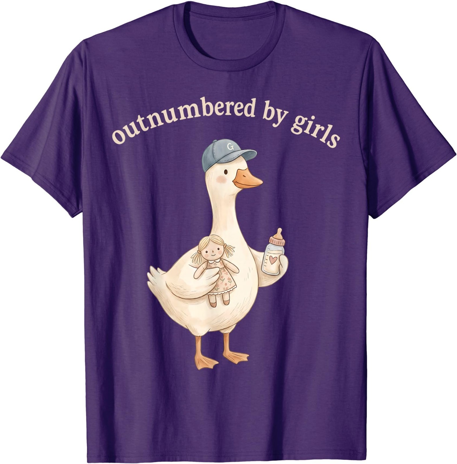 Outnumbered By Girls Funny Dad Goose Family Life T-Shirt gallery