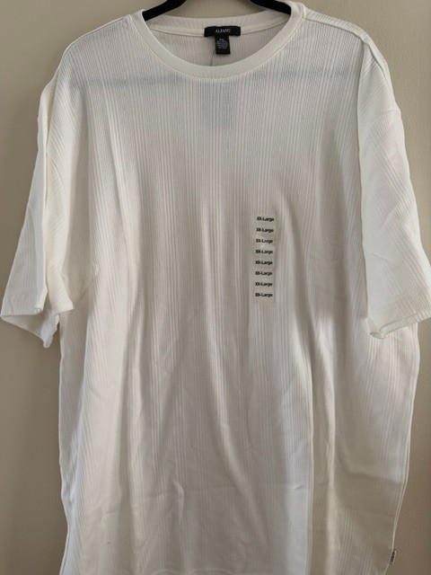 Alfani Men's Short Sleeve Pullover Crew Neck Ribbed Top White XXL NWT gallery