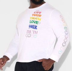 NEW Smiley World Men’s ‘Live Your Truth’ Long Sleeve T-Shirt Size Medium