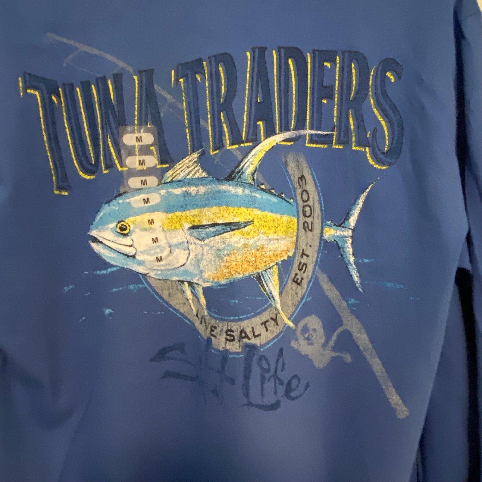 Salt Life NWT Men’s Long Sleeve Logo Shirt Medium Tuna Traders Royal Blue gallery