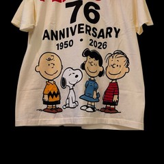 Vintage Peanuts Snoopy 76 Anniversary 1950-2026 Charlie Brown REPRINT Sz XL