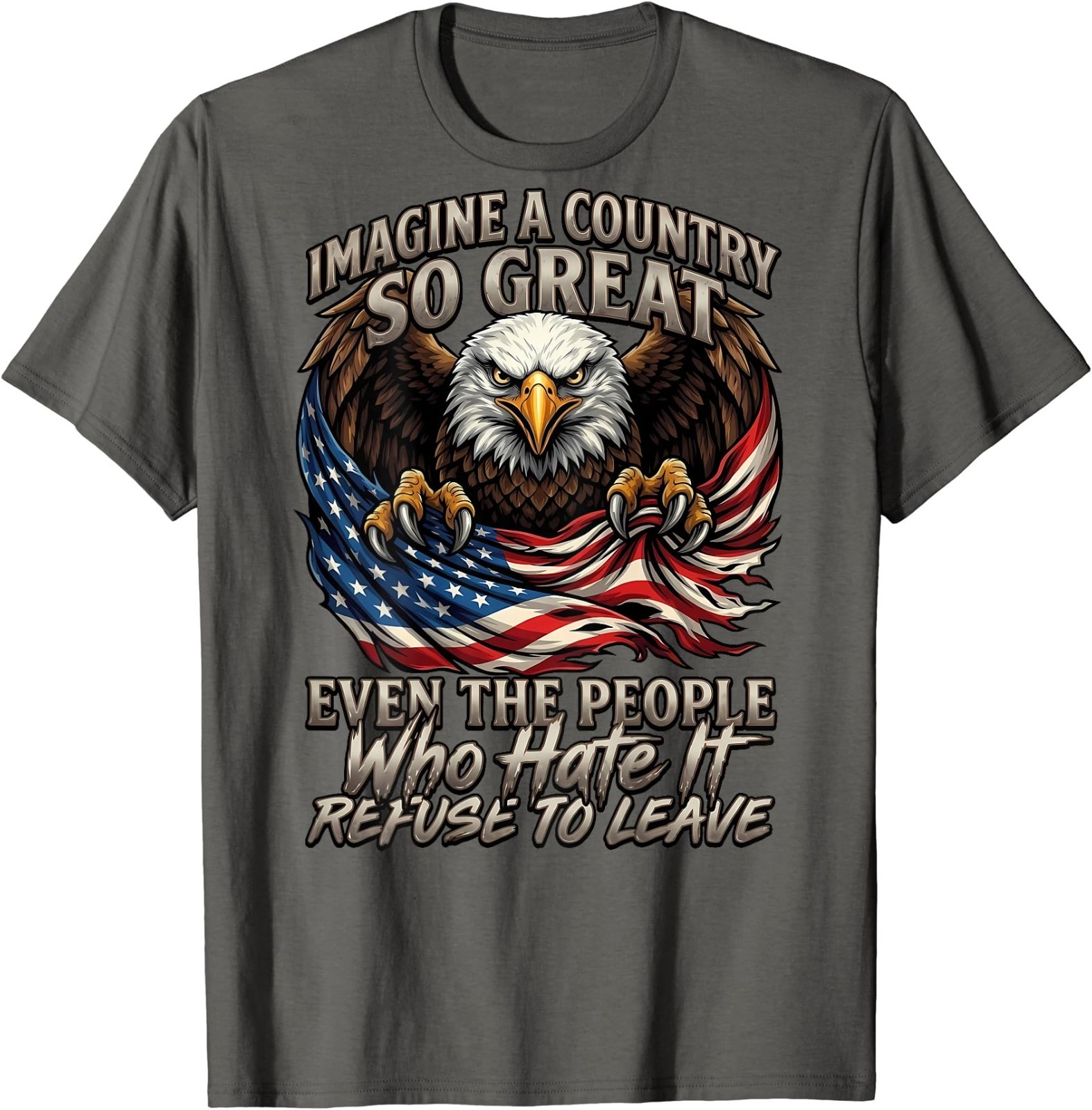 (ON Back) Retro Imagine A Country So Great Even The People T-Shirt gallery
