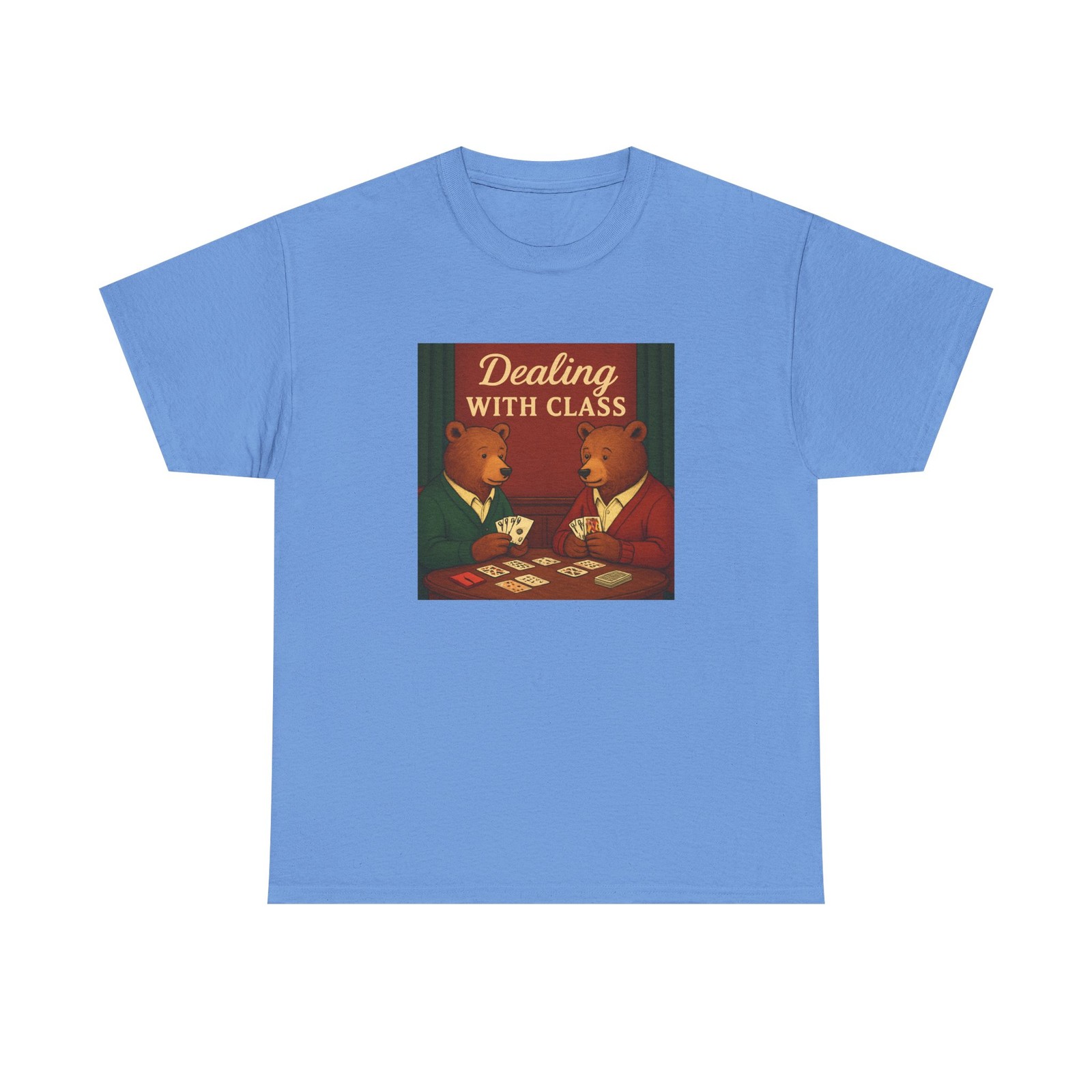 Unisex Adult T Shirt Bridge-Playing Bears Cardroom Charm