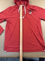 Rivalry Threads UGA Georgia Bulldogs Red Hooded Henley Shirt Mens XL