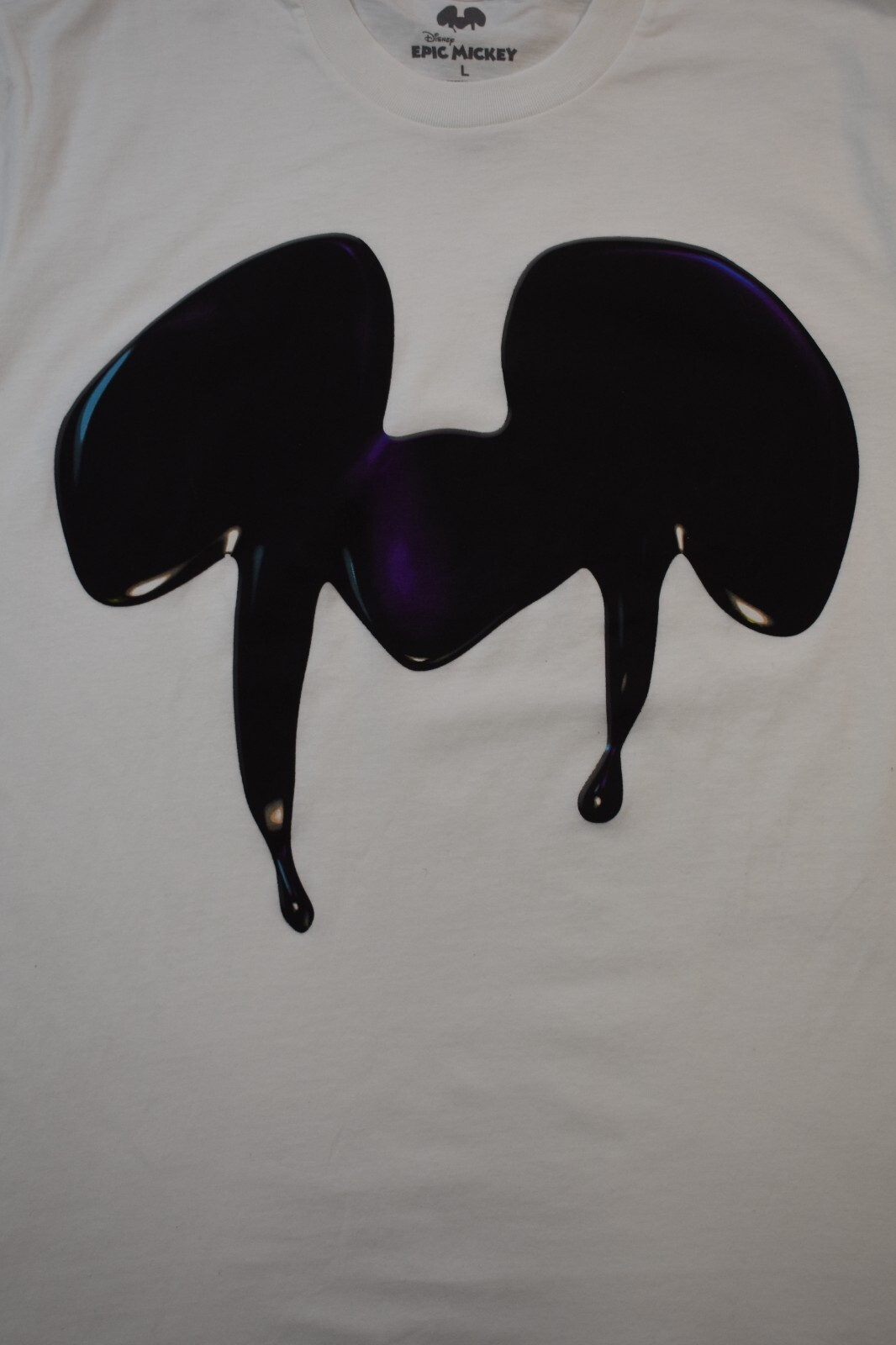 Disney Epic Mickey Mens Mickey Mouse Drip Ears Graphic White Shirt New XS-XL gallery