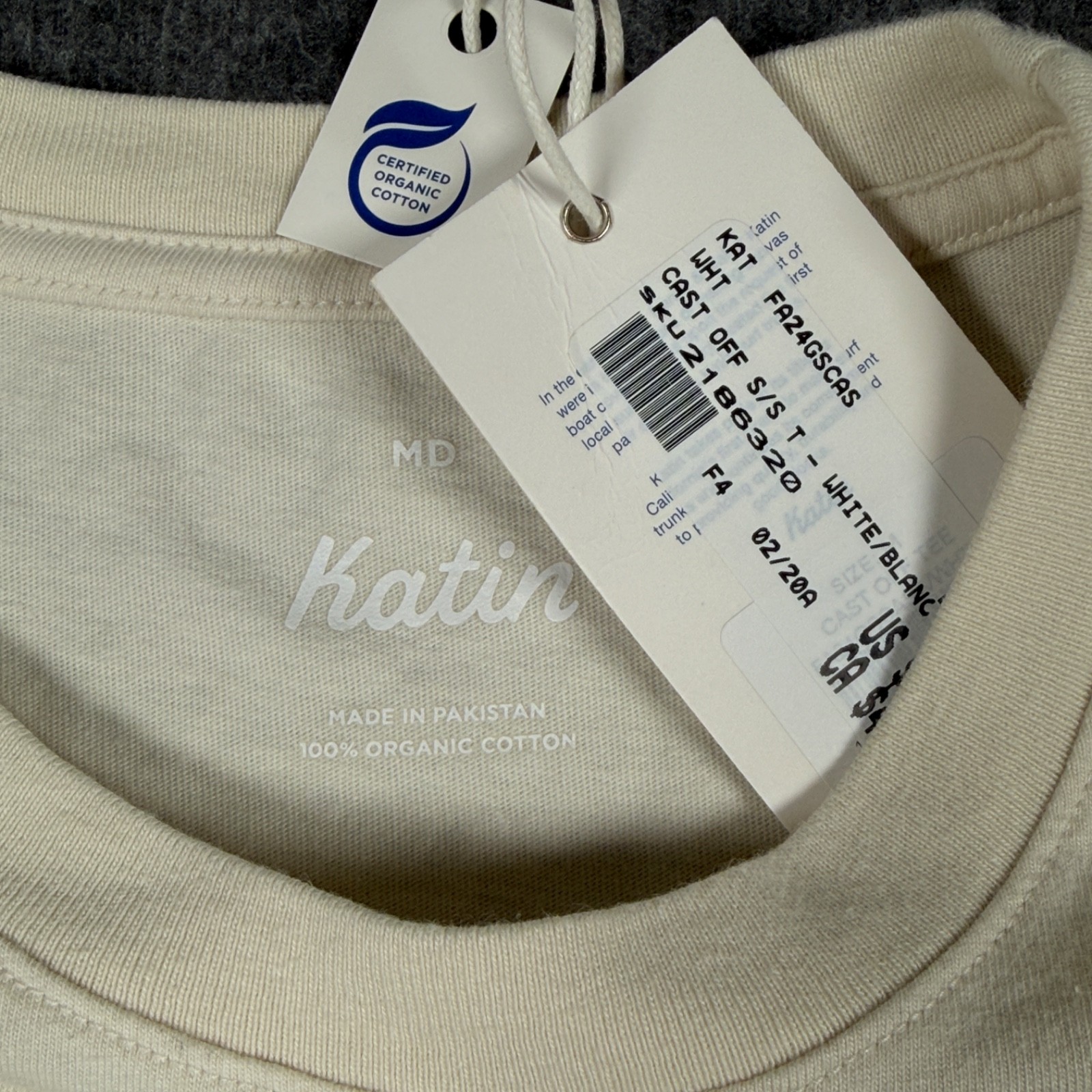 Katin Shirt Mens Medium Beige Cast Off Skeleton Boat Crew Short Sleeve Tee NWT gallery