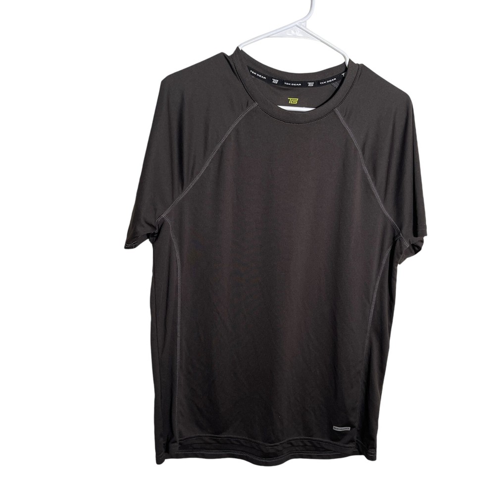 Tek Gear Shirt Men’s Medium Gray Short Sleeve Athletic Solid Tee Crew Active Top