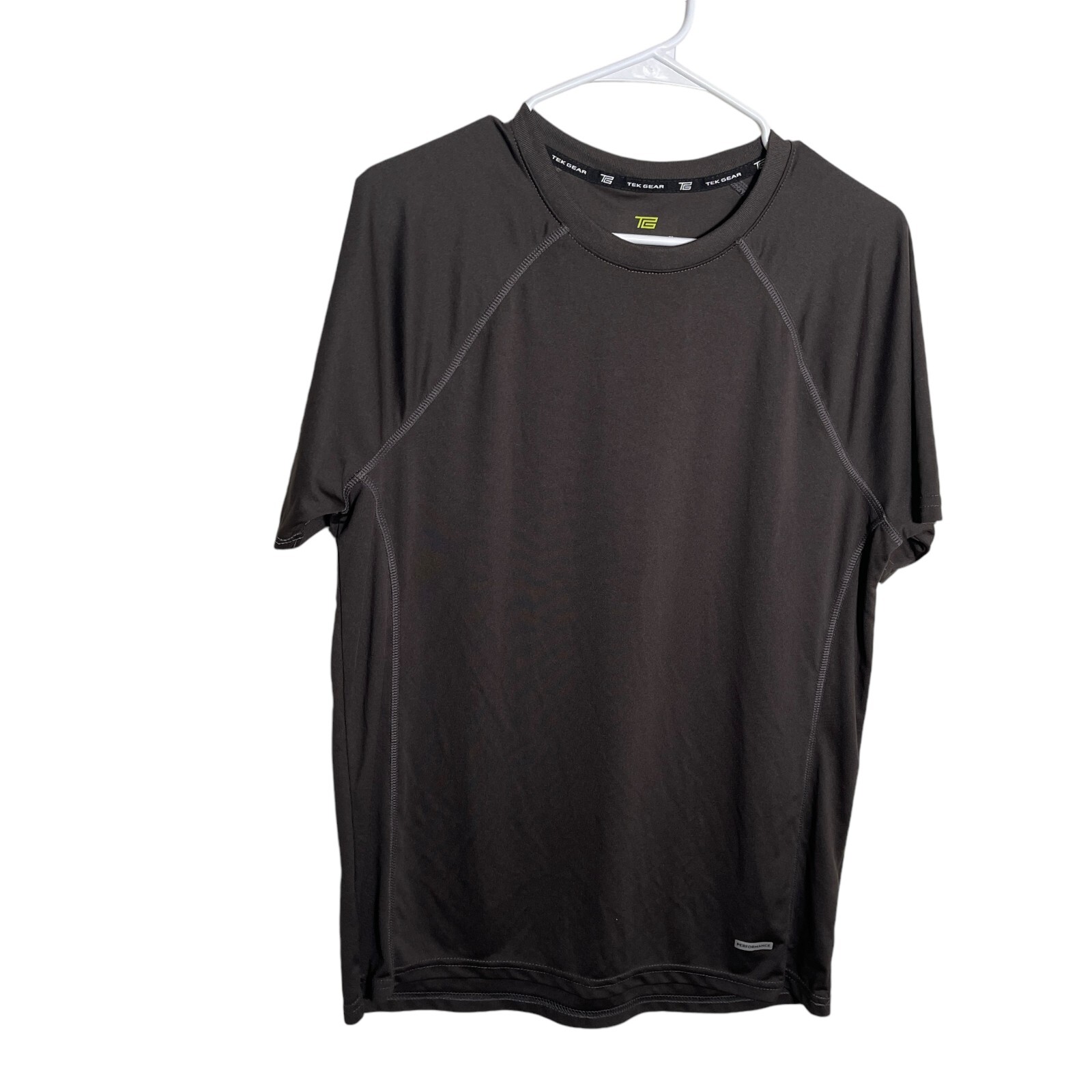 Tek Gear Shirt Men’s Medium Gray Short Sleeve Athletic Solid Tee Crew Active Top