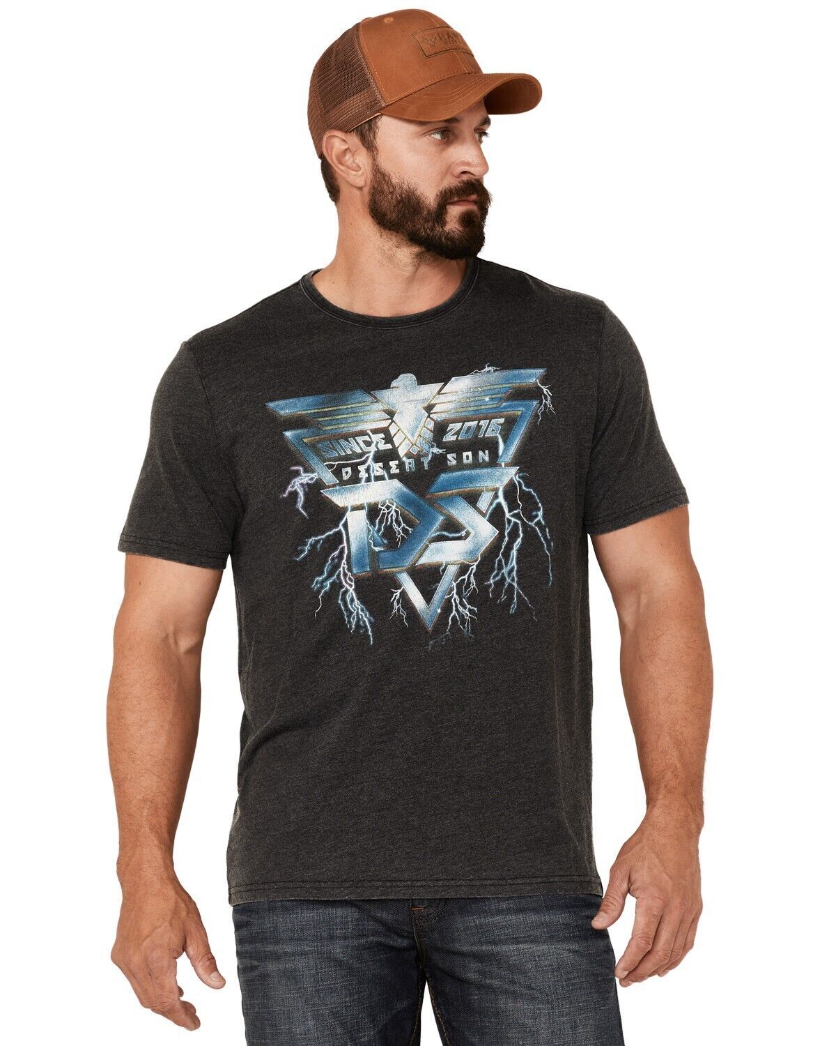 Flag & Anthem Men’s Graphic Tee-Shirt Charcoal Desert Son Lightning MSRP $26.50