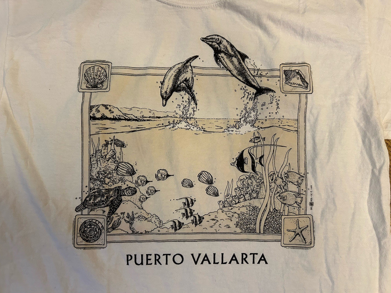 vtg 90s Y2K PUERTO VALLARTA T SHIRT Dolphin Sea Turtle Marine Life MEDIUM gallery