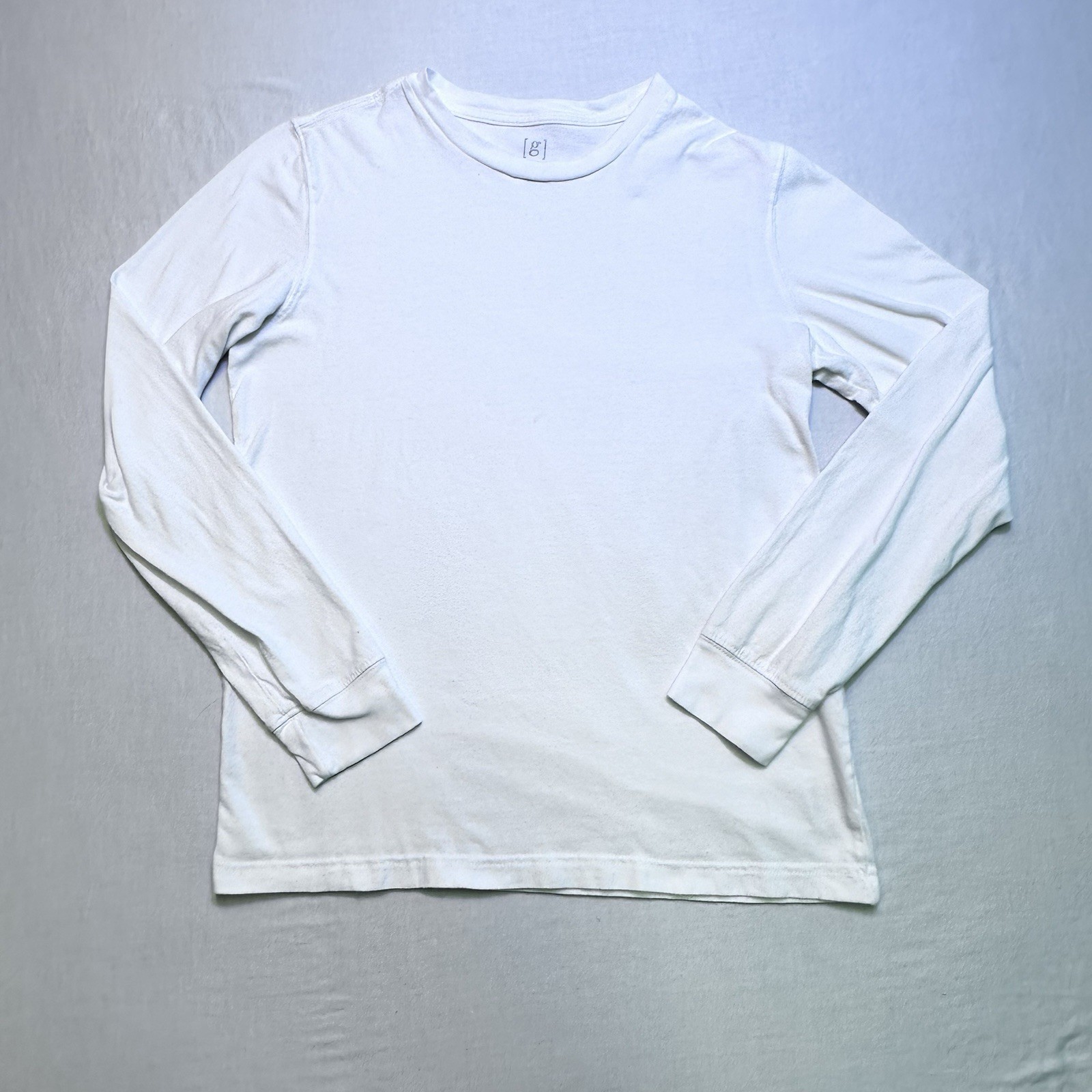 George Men’s Small White Long Sleeve T-Shirt 100% Cotton Crewneck Blank S 34-36 gallery