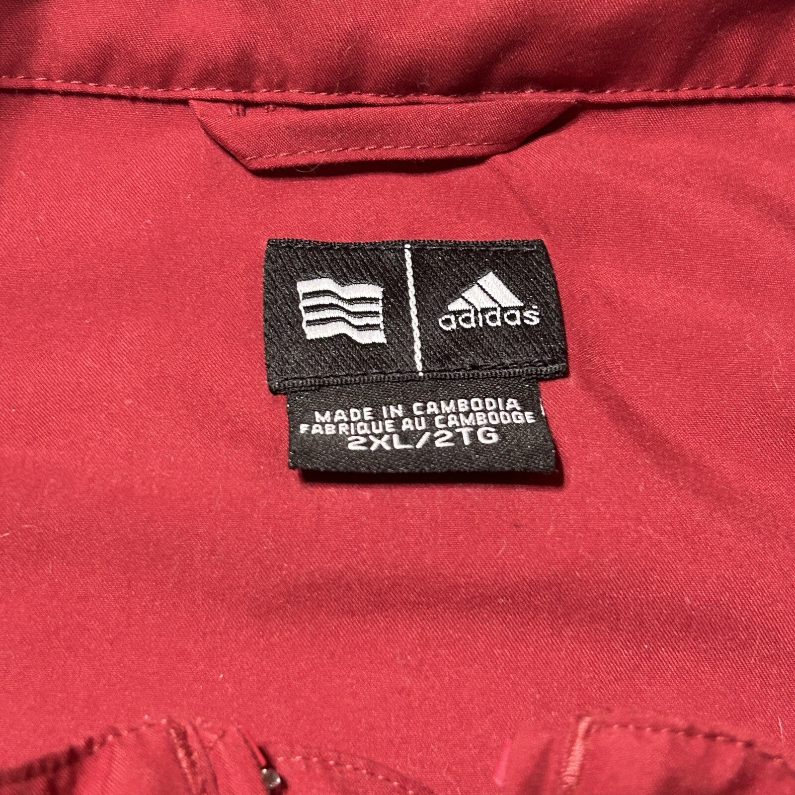 adidas 1/4 Zip Red Windbreaker Men's 2XL Pullover Jacket Short Sleeve gallery
