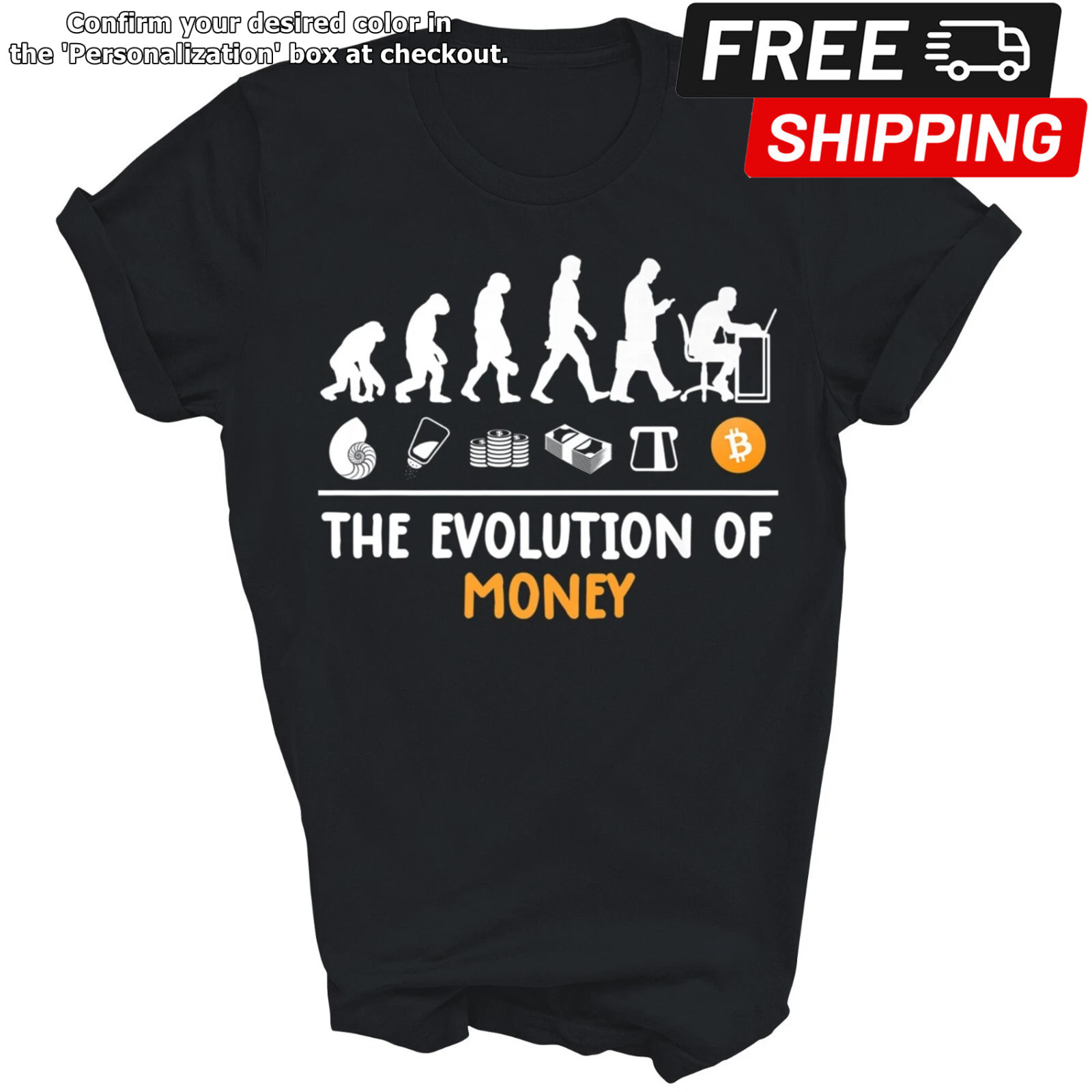 Bitcoin Evolution Of Money A Btc Crypto Coin Unisex Shirt Gift gallery