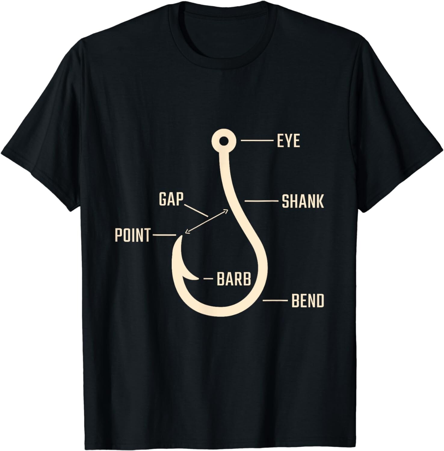 Funny Fishing Hook Anatomy Tee Shirts Gift Unisex T-Shirt