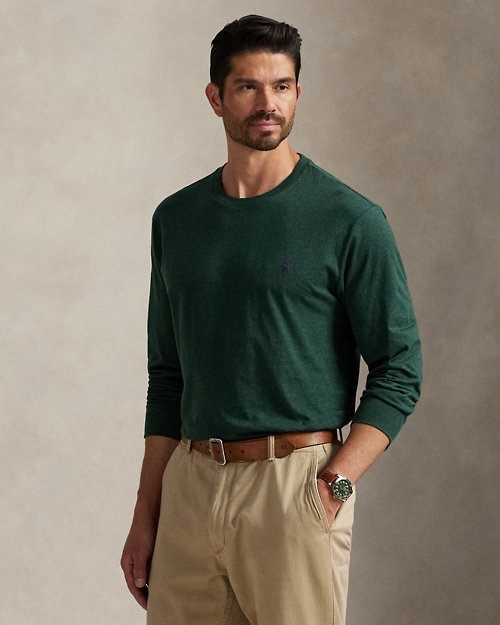 Polo Ralph Lauren Green Blue Pony Men’s Long Sleeve T Shirt Layer Size M 1defect gallery