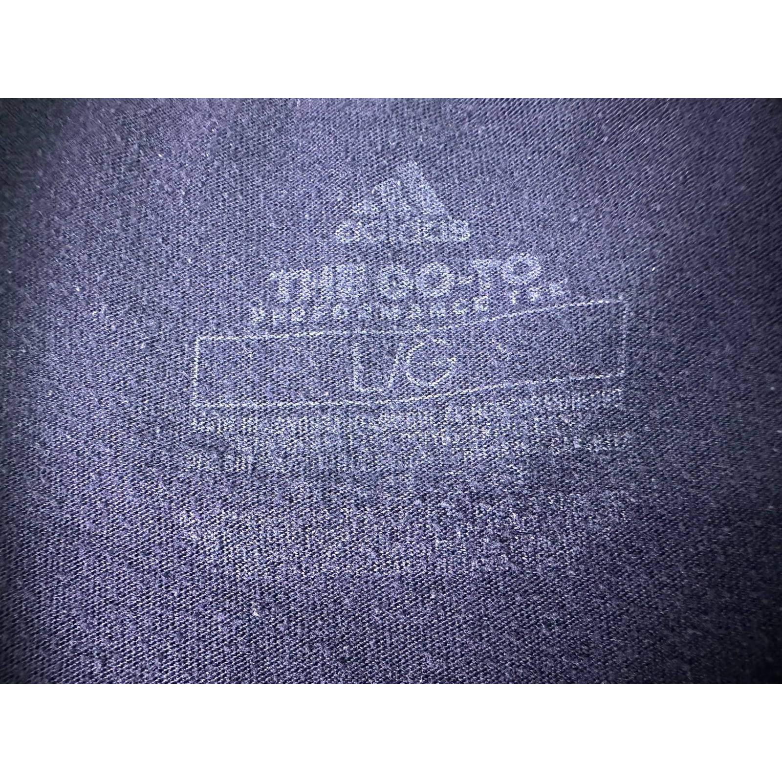 Adidas The Go-To Performance Tee Navy Blue Distressed Logo Shirt Men's Large L gallery