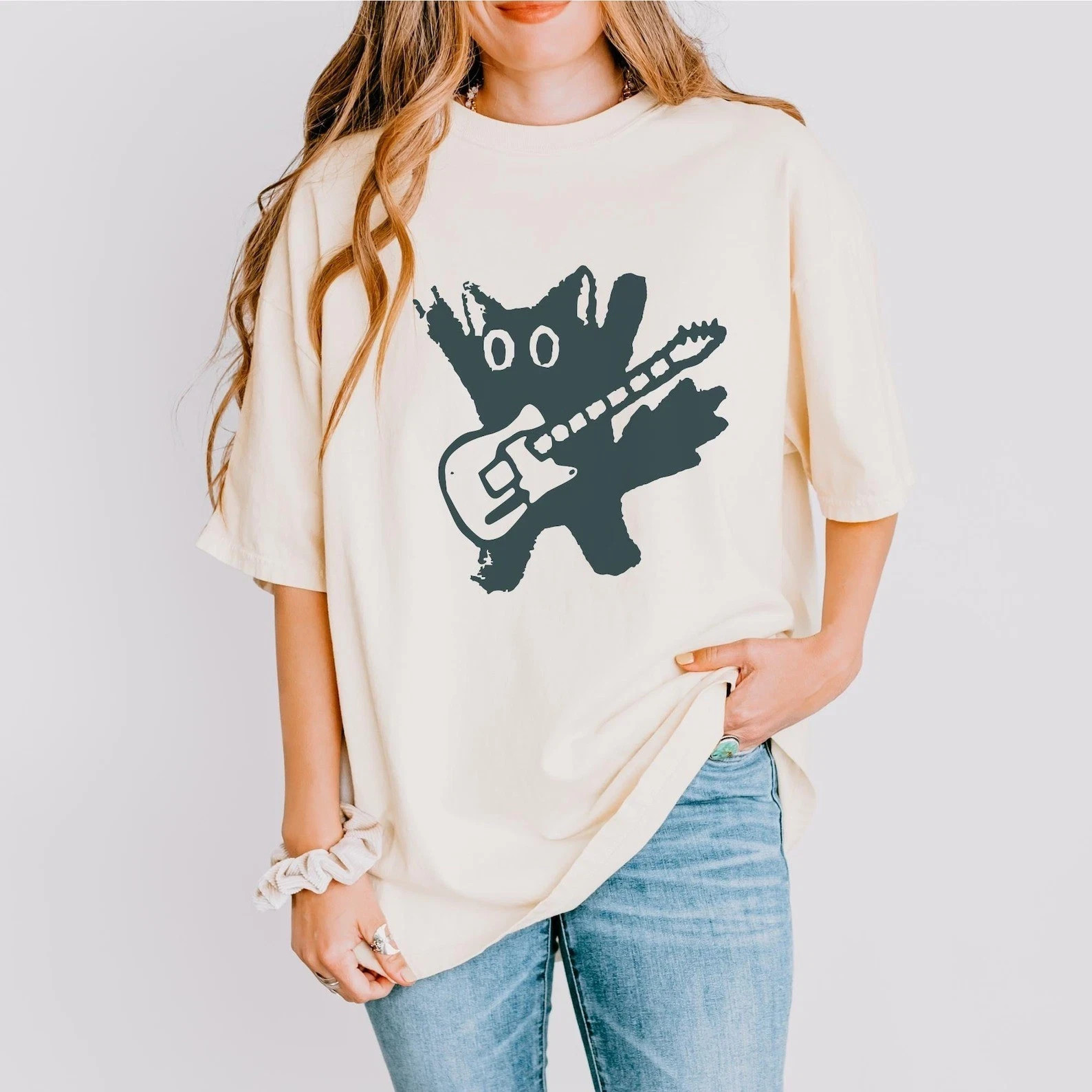 Rockstar Cat Shirt, Grunge Punk Band Tee Aesthetic gallery