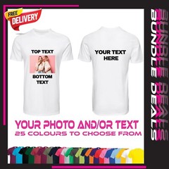 Personalised T Shirt Custom Photo Your Image Text Here Printed Stag do Hen Party