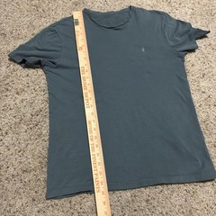 ALLSAINTS Brace Brushed Crew Neck Tee Shirt Mens Small Teal 100% Cotton