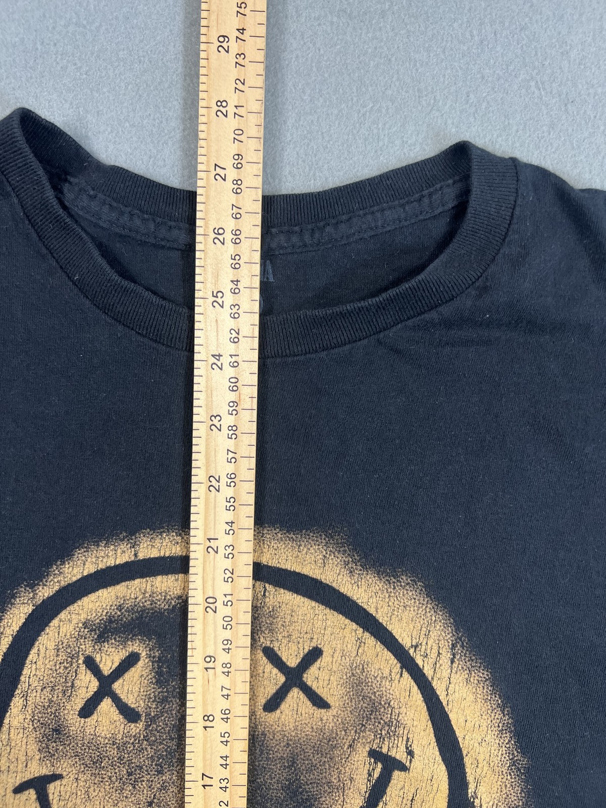 Nirvana Smiley Face Distressed T-Shirt Black XL Men 100% Cotton Grunge Style gallery