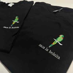 Perico Stitched Shirt parakeet Saca La Bolsita Embroidered T-Shirt