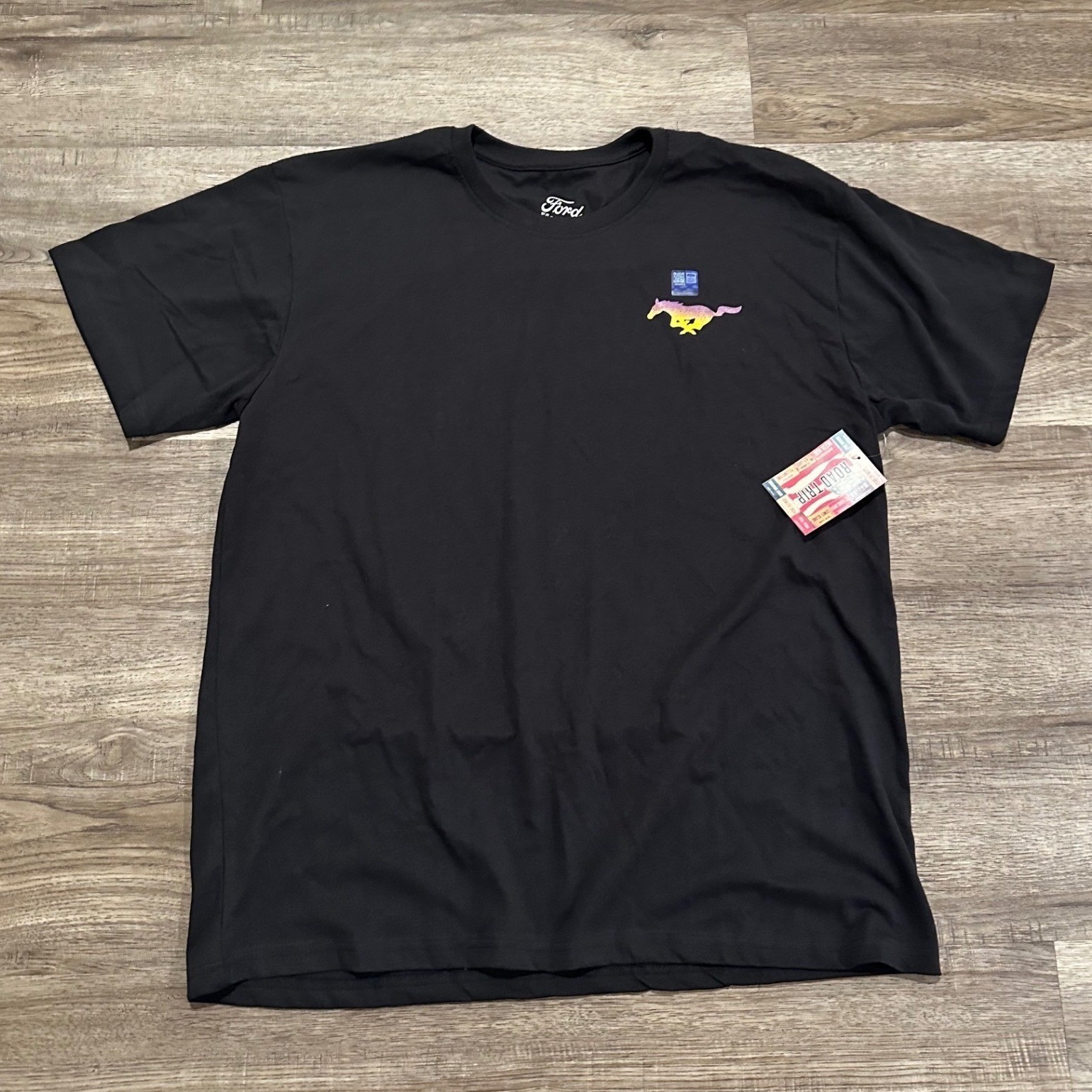Ford Road Trip T-Shirt Mens XXL Black Retro Santa Monica Mustang Fever Graphic gallery