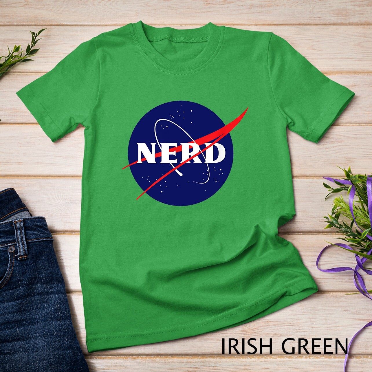 Funny NASA Nerd Logo Parody Science Astronomy Astronaut Unisex T-shirt gallery