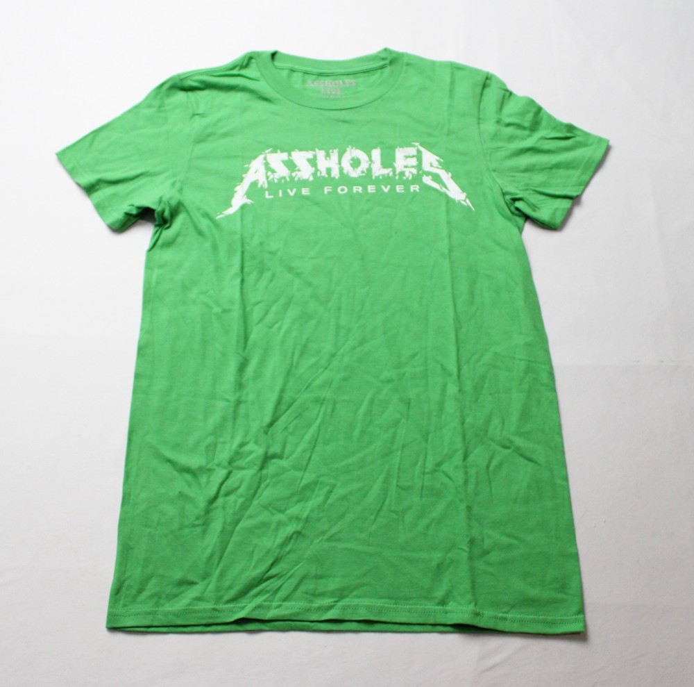 A**holes Liver Forever Men’s Short Sleeve Graphic Logo T-Shirt WR4 Green Small