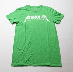 A**holes Liver Forever Men’s Short Sleeve Graphic Logo T-Shirt WR4 Green Small