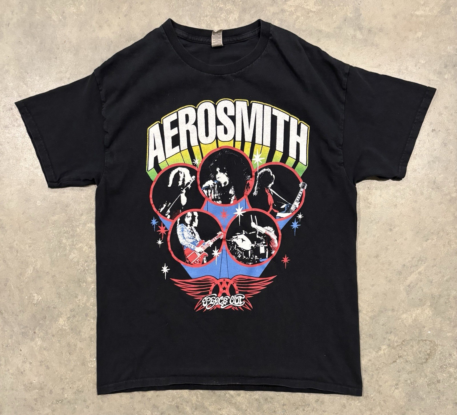 Aerosmith Peace Out Concert T-Shirt Black Size Large Shirt