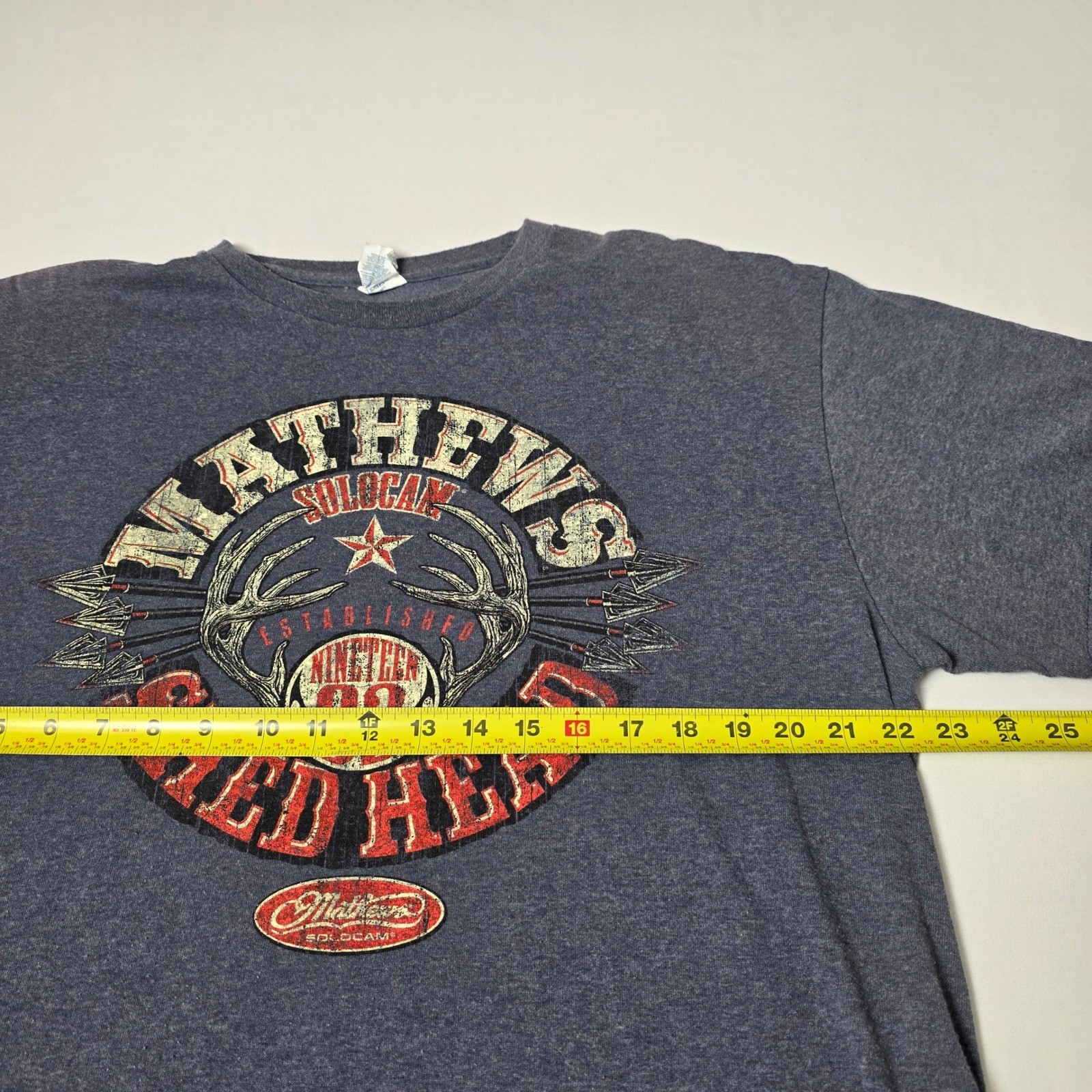 Mathews Shed Head Graphic Tee Mens XL Blue Archery Hunting Solocam Shirt gallery