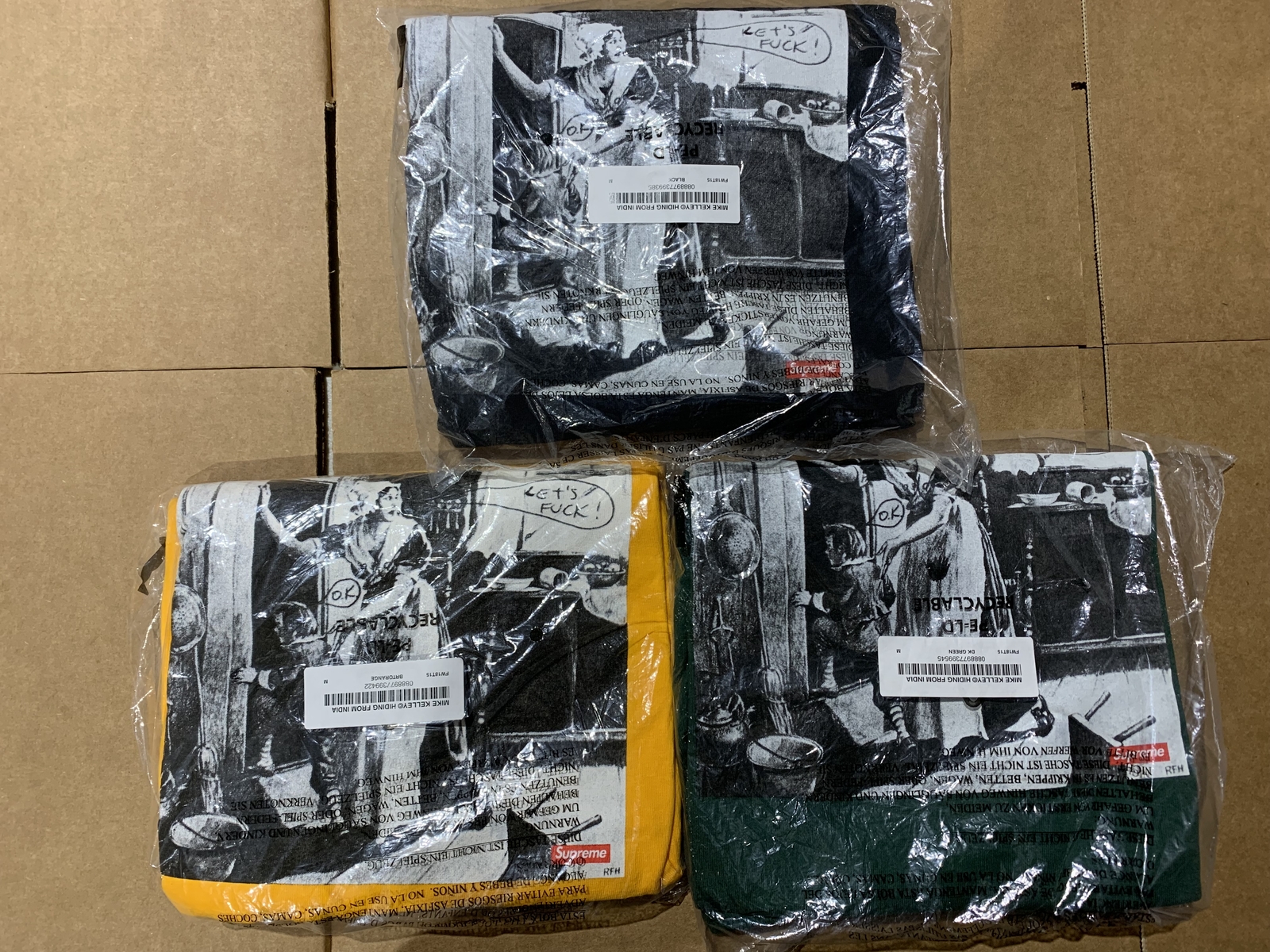 Supreme Mike Kelley Hiding From Indians Tee Black Orange Green F/W 18 gallery