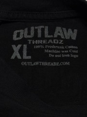 Outlaw Threadz Affliction Style Skull Guns Graphics Black T-shirt Size XL