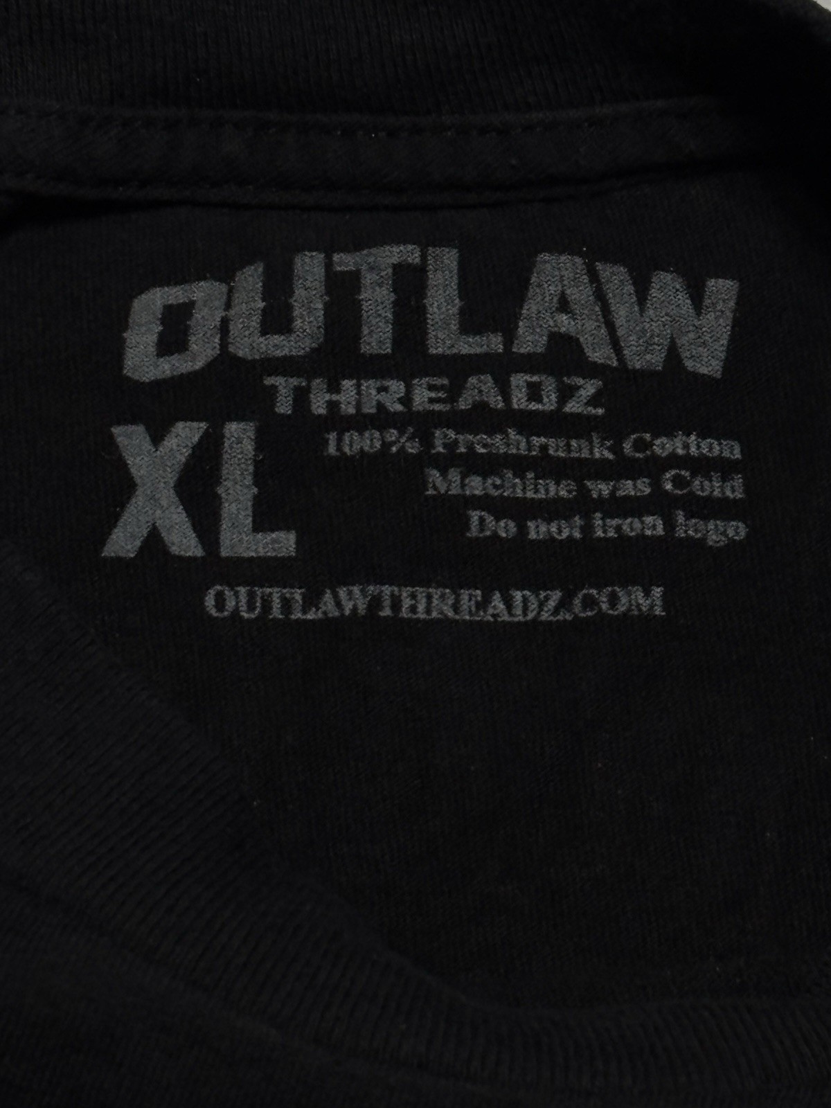 Outlaw Threadz Affliction Style Skull Guns Graphics Black T-shirt Size XL gallery